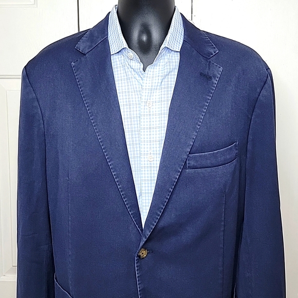 Eleventy Platinum Unstructured Blazer Navy Blue Double Vented Size 48 - Picture 1 of 9